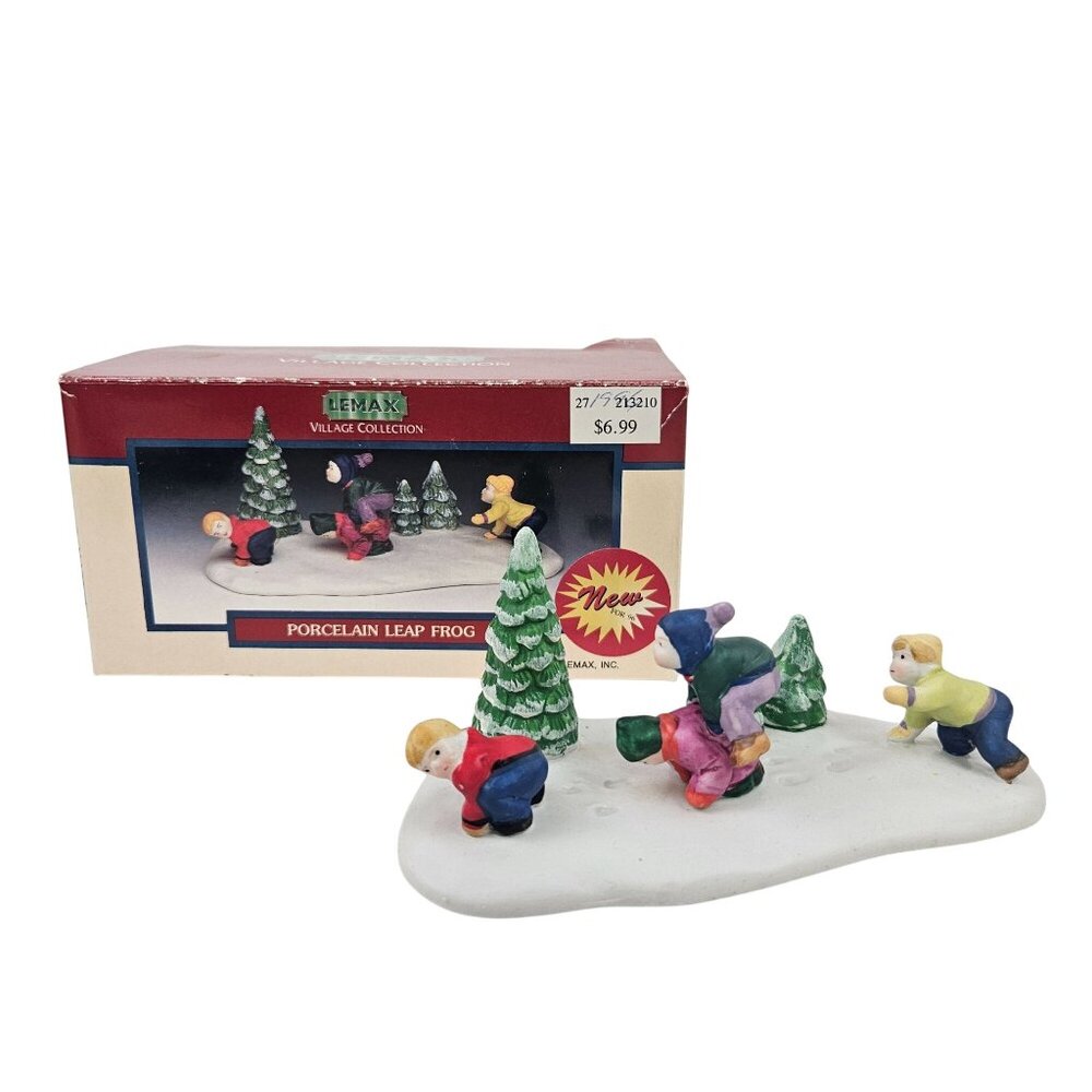 Lemax Figurine Playing Leap Frog Porcelain Christmas Decor Vintage Holiday
